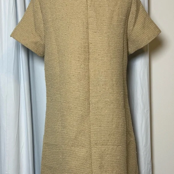 Tuckernuck Jackie Tweed Shift Dress Croissant Tan Preppy Womens Small - Picture 13 of 16
